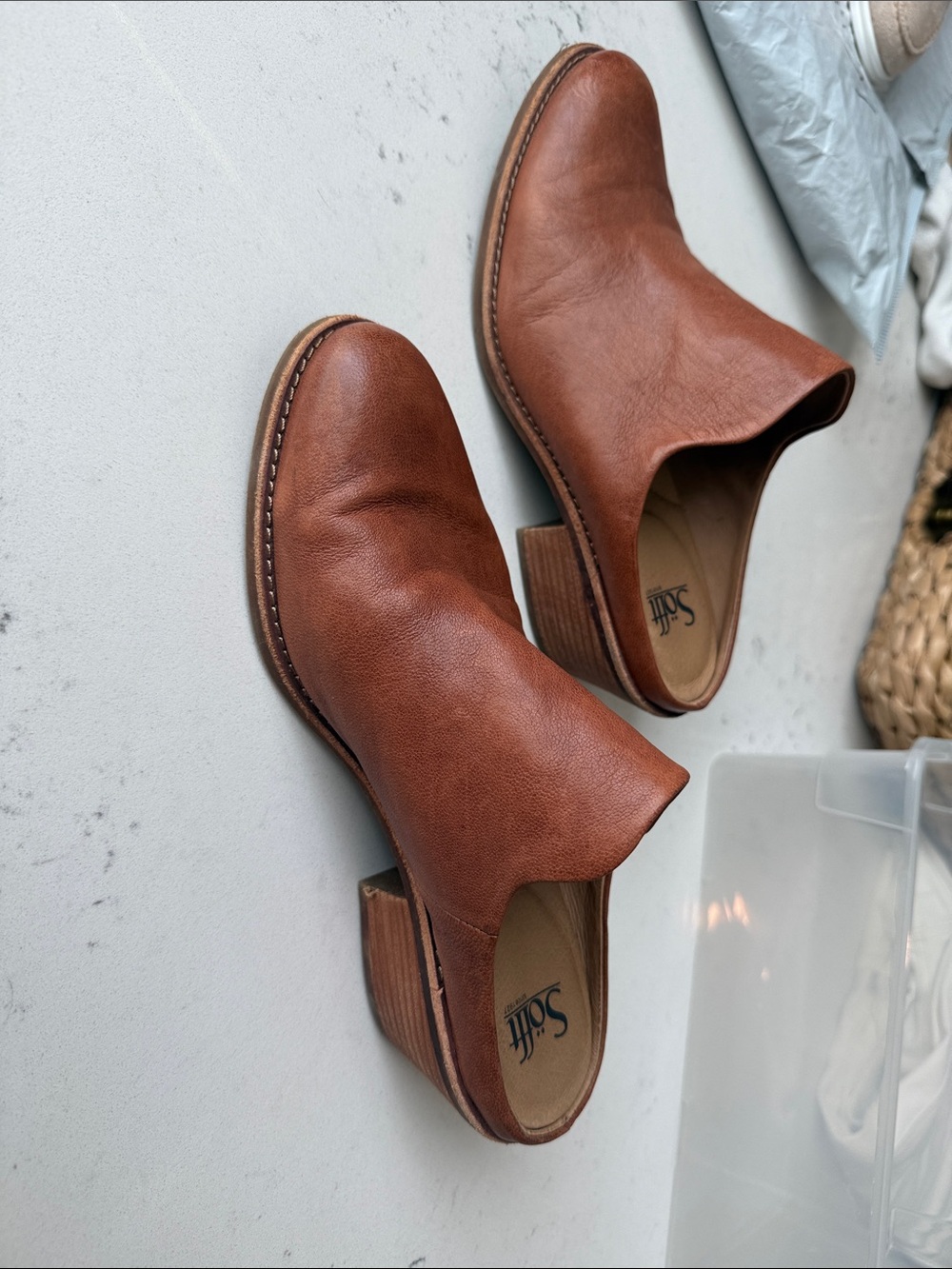 Sofft Women’s Slip-On Loafers in Cognac Brown - Picture 2 of 4